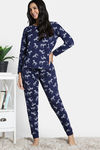 Zivame 2 Mile Fashion Knit Cotton Pyjama Set - Medieval Blue — thumbnail 2